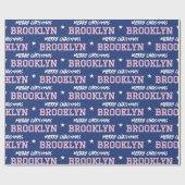 Vrolijk Kerstfeest Grootschalige Custom Name Navy  Cadeaupapier (Vlak)