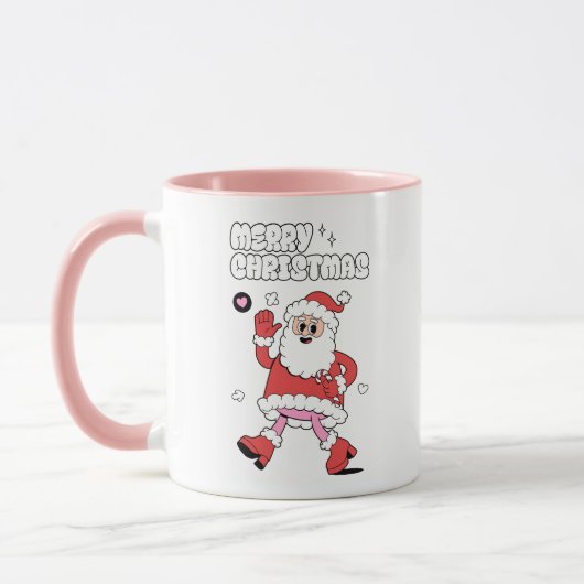 Vrolijk kerstfeest - Groovy Santa Strut Mok (Links)