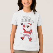 Vrolijk kerstfeest - Groovy Santa Strut Tri-Blend Shirt (Voorkant)