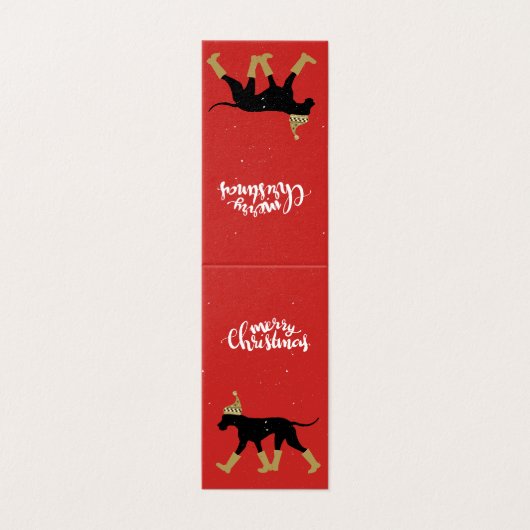 Vrolijk kerstfeest Grote Dane Kaart (Buitenkant ongevouwen)