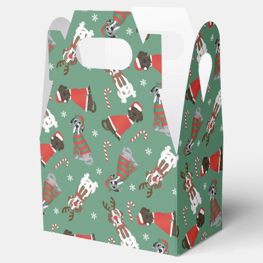 Vrolijk Kerstfeest Grote Deen Honden Bedankdoosjes (Geopend)
