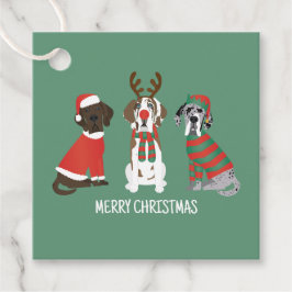 Vrolijk Kerstfeest Grote Deen Honden Bedankjes Labels