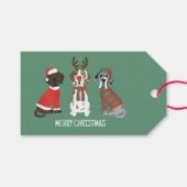 Vrolijk Kerstfeest Grote Deen Honden Cadeaulabel (Voorkant (Horizontaal))