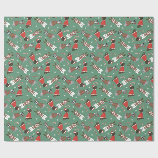Vrolijk Kerstfeest Grote Deen Honden Cadeaupapier (Vlak)