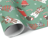 Vrolijk Kerstfeest Grote Deen Honden Cadeaupapier (Rol Hoek)