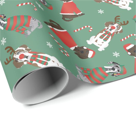 Vrolijk Kerstfeest Grote Deen Honden Cadeaupapier (Rol Hoek)