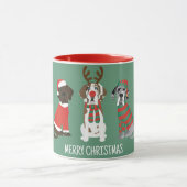 Vrolijk Kerstfeest Grote Deen Honden Mok (Midden)