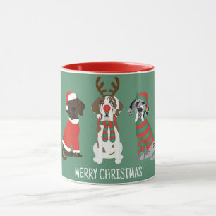 Vrolijk Kerstfeest Grote Deen Honden Mok
