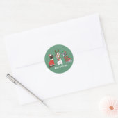 Vrolijk Kerstfeest Grote Deen Honden Ronde Sticker (Envelop)