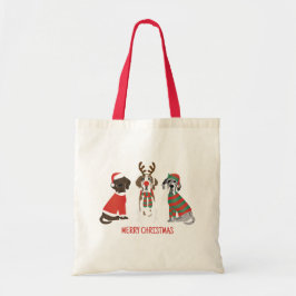 Vrolijk Kerstfeest Grote Deen Honden Tote Bag