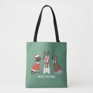 Vrolijk Kerstfeest Grote Deen Honden Tote Bag
