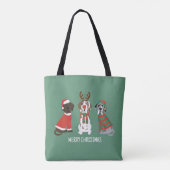 Vrolijk Kerstfeest Grote Deen Honden Tote Bag (Achterkant)