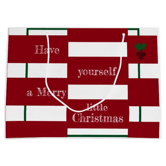 "Vrolijk kerstfeest" Grote Glossy Gift-tas Groot Cadeauzakje (Voorkant)