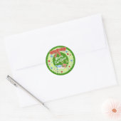 Vrolijk kerstfeest, grote groene feestdag stickers (Envelop)
