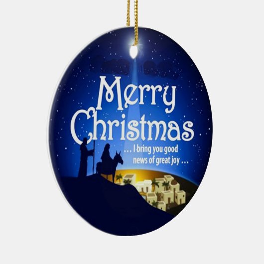 Vrolijk kerstfeest Grote Joy Luke 2:10 Ornament (Rechts)