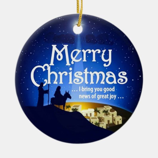 Vrolijk kerstfeest Grote Joy Luke 2:10 Ornament (Voorkant)