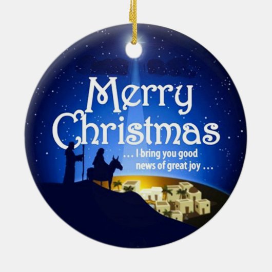 Vrolijk kerstfeest Grote Joy Luke 2:10 Ornament (Achterkant)