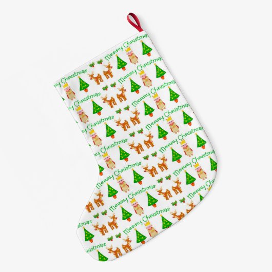 Vrolijk kerstfeest grote kerstsok (Achterkant (Hangend))
