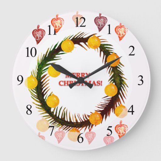 Vrolijk kerstfeest grote klok (Voorkant)