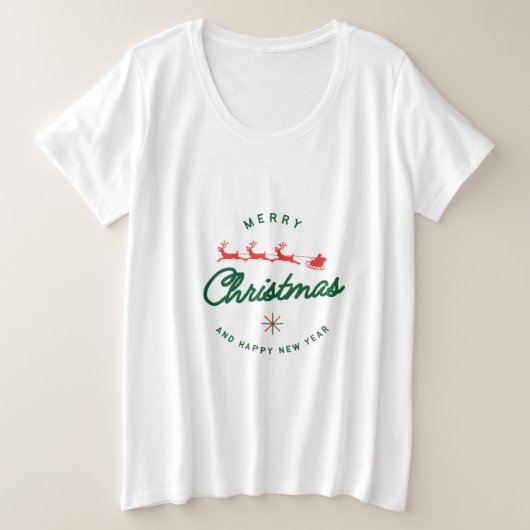 Vrolijk kerstfeest grote maat t-shirt (Design voorkant)
