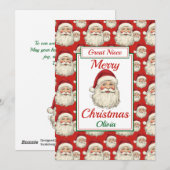 Vrolijk kerstfeest Grote nicht Santa Flat Feestdagenkaart (Voorkant / Achterkant)
