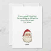 Vrolijk kerstfeest Grote nicht Santa Flat Feestdagenkaart (Achterkant)