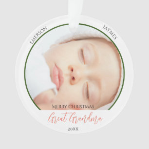 Vrolijk Kerstfeest Grote Oma Fotoscript Ornament