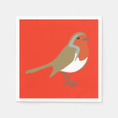 Vrolijk Kerstfeest Grote Rode Robin Servetten (Voorkant)