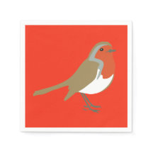 Vrolijk Kerstfeest Grote Rode Robin Servetten