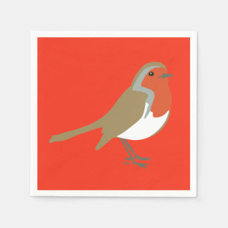 Vrolijk Kerstfeest Grote Rode Robin Servetten