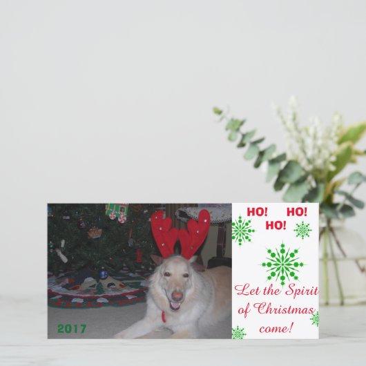 Vrolijk Kerstfeest GSD Duitse Herder kaart grappig (Staand voorkant)