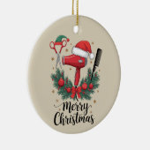 Vrolijk Kerstfeest Haarstylist Kapsalon Xmas Hair Keramisch Ornament (Rechts)