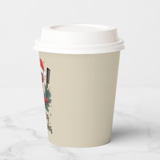 Vrolijk Kerstfeest Haarstylist Kapsalon Xmas Hair Papieren Bekers (Links)