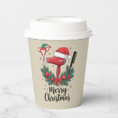 Vrolijk Kerstfeest Haarstylist Kapsalon Xmas Hair Papieren Bekers (Voorkant)