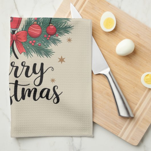 Vrolijk Kerstfeest Haarstylist Kapsalon Xmas Hair Theedoek (Quarter Fold)