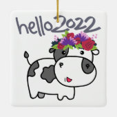 Vrolijk kerstfeest Hallo 2022 Vaarwel 2021 Funny K Keramisch Ornament (Achterkant)