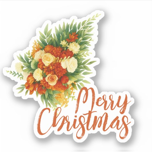 Vrolijk Kerstfeest Halloween Nieuwjaar Sticker (Voorkant)