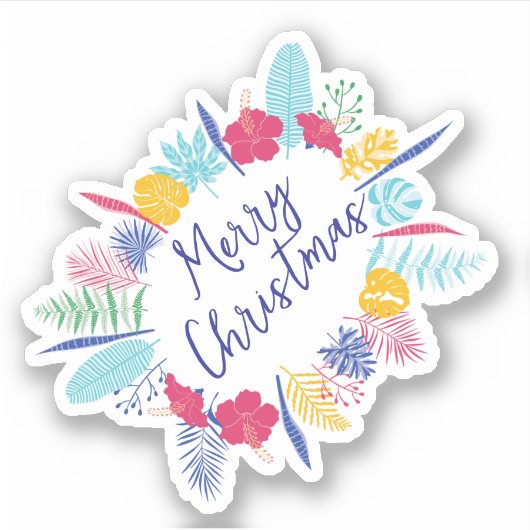 Vrolijk Kerstfeest Halloween Nieuwjaar Sticker (Voorkant)