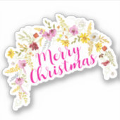 Vrolijk Kerstfeest Halloween Nieuwjaar Sticker (Voorkant)