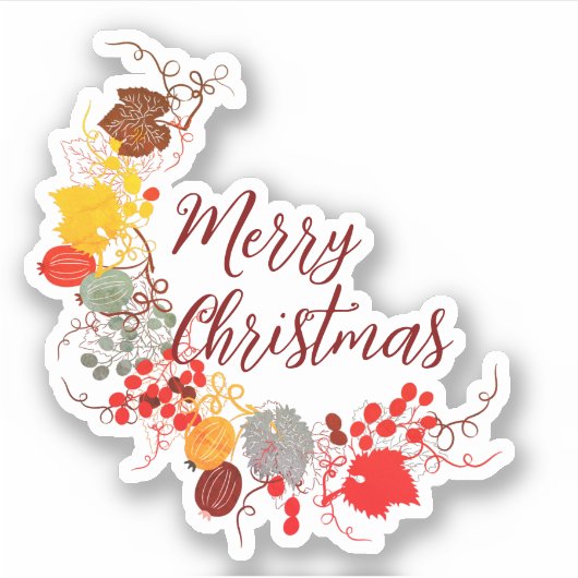 Vrolijk Kerstfeest Halloween Nieuwjaar Sticker (Voorkant)