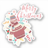 Vrolijk Kerstfeest Halloween Nieuwjaar Sticker (Voorkant)