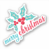 Vrolijk Kerstfeest Halloween Nieuwjaar Sticker (Voorkant)