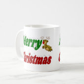 Vrolijk kerstfeest, halve typografie koffiemok (Voorkant links)