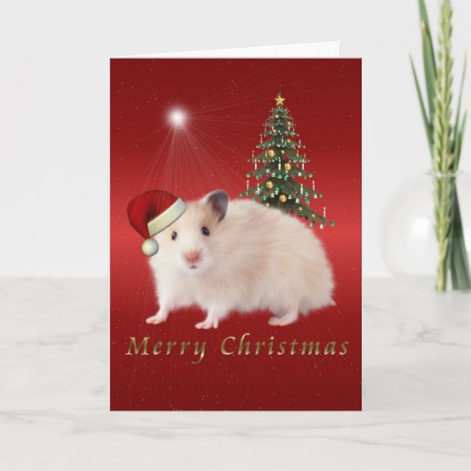 Vrolijk kerstfeest Hampster Feestdagen Kaart (Voorkant)