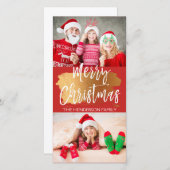 Vrolijk Kerstfeest Hand Geletterd Script 2 Fotokaa Feestdagenkaart (Voorkant / Achterkant)