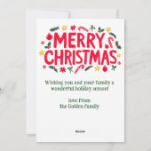 Vrolijk Kerstfeest Hand-getrokken CUSTOM FOTO Feestdagenkaart (Achterkant)