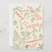 Vrolijk Kerstfeest Hand getrokken Kerst Kaarten (Achterkant)