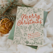 Vrolijk Kerstfeest Hand getrokken Kerst Kaarten