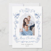 Vrolijk Kerstfeest Hand getrokken Lijst Foto Feestdagenkaart (Voorkant)