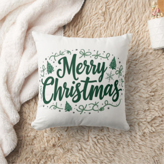 Vrolijk Kerstfeest Hand Lettering Decoratief Kusse Kussen